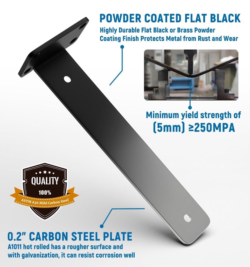 LEOPO 6 Inch Heavy Duty Floating Shelf Bracket  4 Pack Rustic Industrial Hidden Metal Shelf Bracket for Kitchen  Bathroom  1/5Thick - Image 3